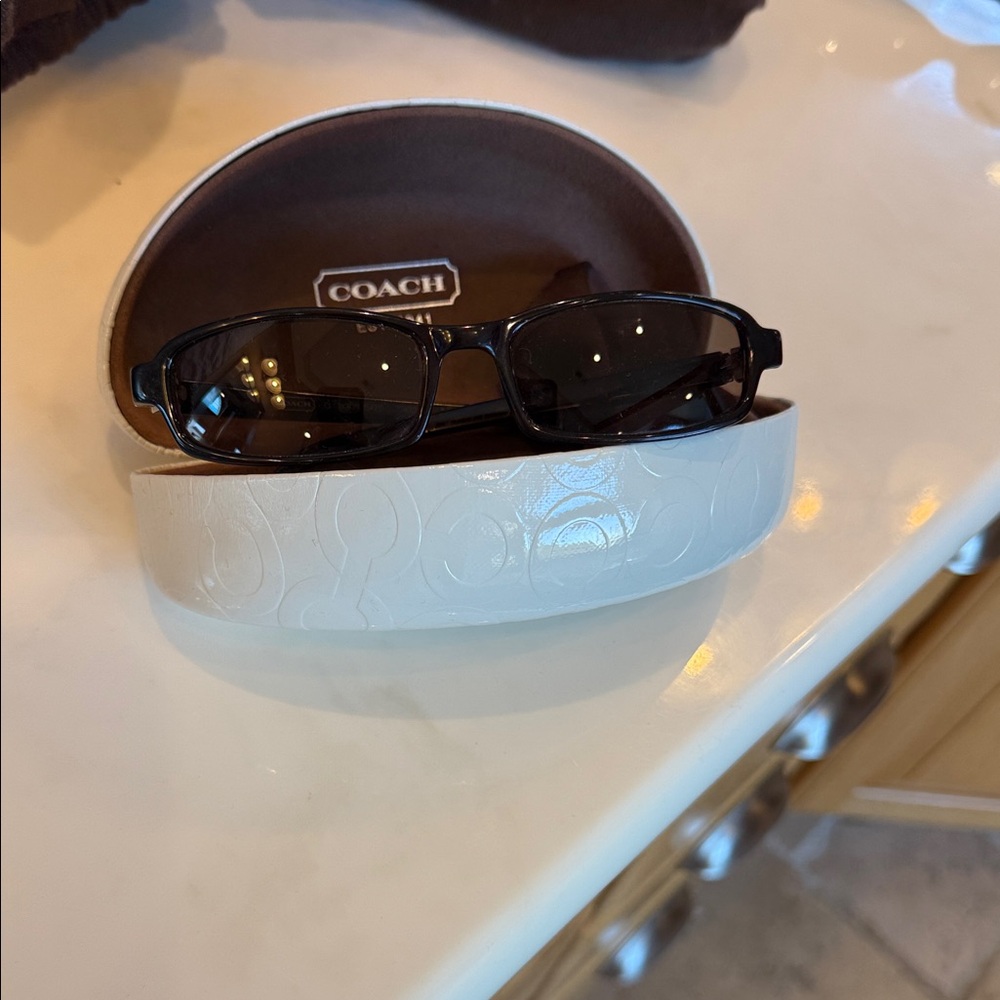 Coach Dark Sunglasses with Embossed Case